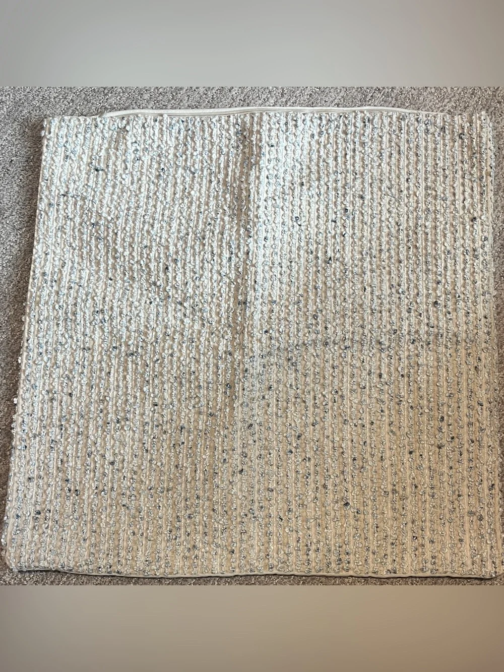 Decorative Couch Throw Pillow Covers 20x20 Soft Wool Neutral Textured 1843/bb8-1